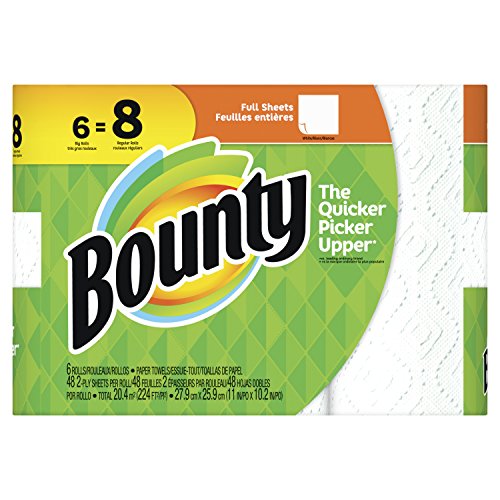 Bounty Paper Towels  White  6 Big Rolls