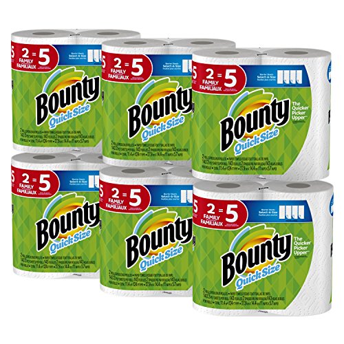 Bounty Quick-Size Paper Towels  12 Family Rolls  White