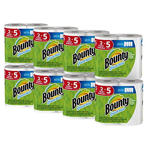 Bounty Quick-Size Paper Towels  16 Family Rolls  White