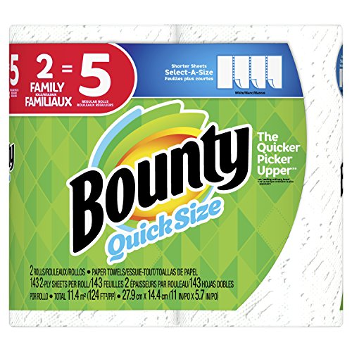 Bounty Quick-Size Paper Towels  2 Family Rolls  White