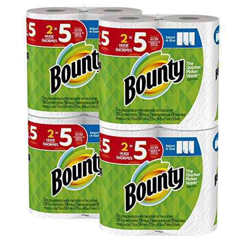 Bounty Select-a-Size Paper Towels  White  Huge Roll  8 Count