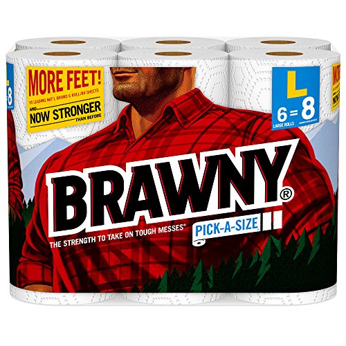 Brawny Paper Towels  Pick-a-Size  6 Large Rolls  White  6   8 Regular Rolls
