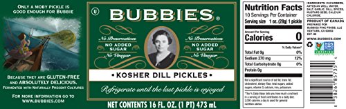 Bubbies  Relish  Kosher Dill  16 oz
