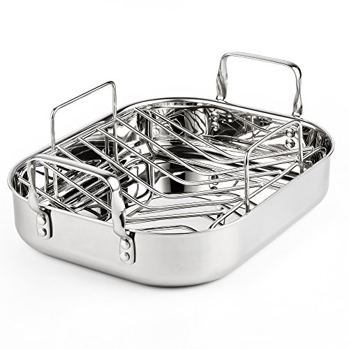 Cooks Standard 14-Inch by 12-Inch Stainless Steel Roaster with Rack  Rectangular