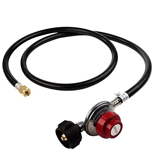 GASSAF Propane Regulator High pressure 0-20PSI Adjustable Regulator with 4FT Hose for Propane Burner Turkey Fryer Smoker