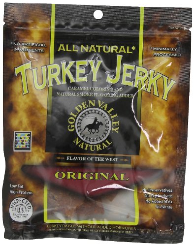 Golden Valley Natural Turkey Jerky  Original  3 25 -Ounce Pouches (Pack of 8)