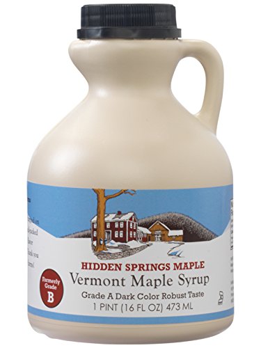 Hidden Springs Maple Natural Vermont Syrup  Dark Robust (Formerly Grade B)  16 Ounce