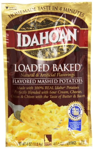 Idahoan Mashed Potatoes  Loaded Baked Potato  4-Ounce Package (Pack of 12)