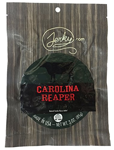 Jerky com's Carolina Reaper Beef Jerky - Hottest Jerky in the World - All-Natural  No Added Preservatives  No Added Nitrites or Nitrates - 3 oz