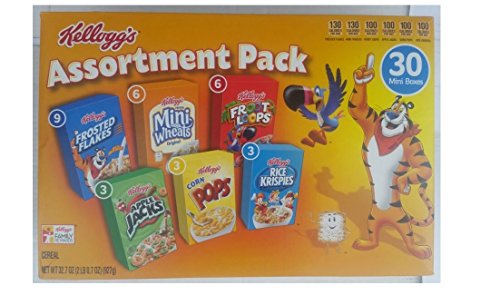 Kellogg's Cereal Jumbo Assortment Pack 32 7 oz 30 Mini Boxes