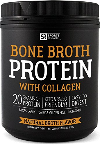 NEW  Bone Broth Protein with Collagen (Natural Chicken Broth Flavor) ~ Paleo   Keto diet approved ~ For Healthy Skin  Joints   Muscles ~ Gluten  GMO   Dairy Free