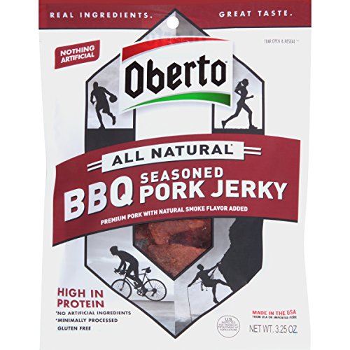 Oberto All Natural BBQ Seasoned Pork Jerky  3 25 Ounce Bag (Pack Of 4)