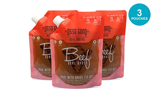 Osso Good Beef Bone Broth  Grass-fed   Finished  High in Protein   Collagen  Gluten Free  Paleo Certified   Whole30 Approved  Gut Healing (3 Pack)