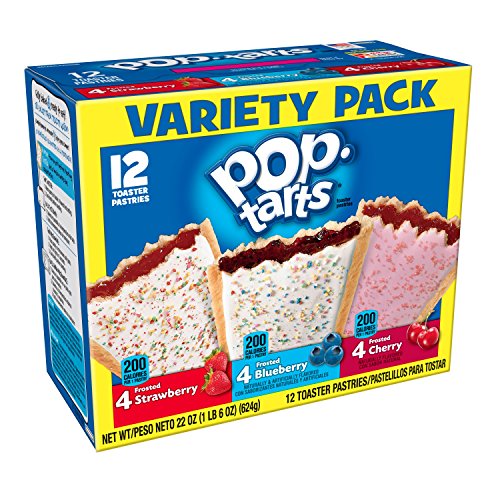 Pop-Tarts Breakfast Toaster Pastries  Flavored Variety Pack  Frosted Strawberry  Frosted Blueberry  Frosted Cherry  22 oz (12 Count)