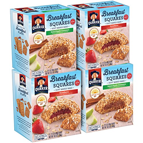 Quaker Breakfast Squares  Variety Pack  Apple Cinnamon   Strawberry  5 Count (Pack of 4) 1 Quaker Breakfast Squares  Variety Pack  Apple Cinnamon   Strawberry  5 Count (Pack of 4)