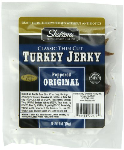 Shelton Poultry Turkey Jerky Original 0 50-Ounce (Pack of 12)