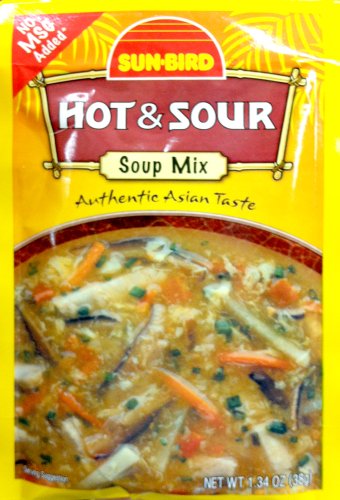 Sunbird Hot   Sour Soup Mix Packets - Asian Soup Recipe - 1 34 Ounce Each Packet (Pack of 4)