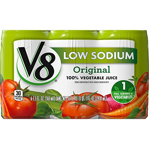 V8 Original Low Sodium 100  Vegetable Juice  5 5 oz  Can  6 Count