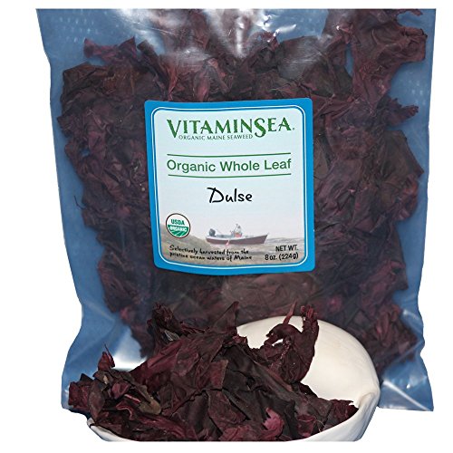 VitaminSea Organic Dulse Whole Leaf - 8 oz Maine Coast Seaweed - USDA   Vegan Certified - Kosher - Perfect for Keto or Paleo Diets - Atlantic Ocean - Sun Dried Raw Wild Sea Vegetables (DW8)