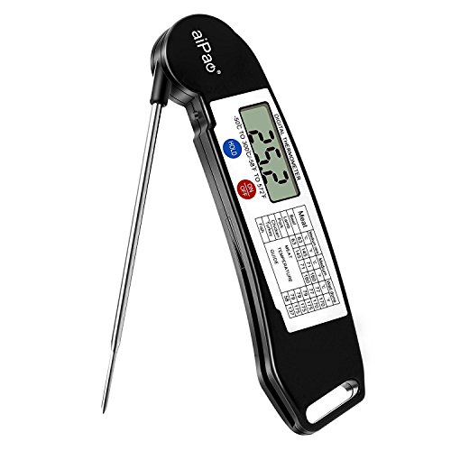 aiPao Digital Instant Read Meat Thermometer - Grill Thermometer Super Fast Electric Collapsible Meat Thermometer Probe for BBQ Baking Turkey